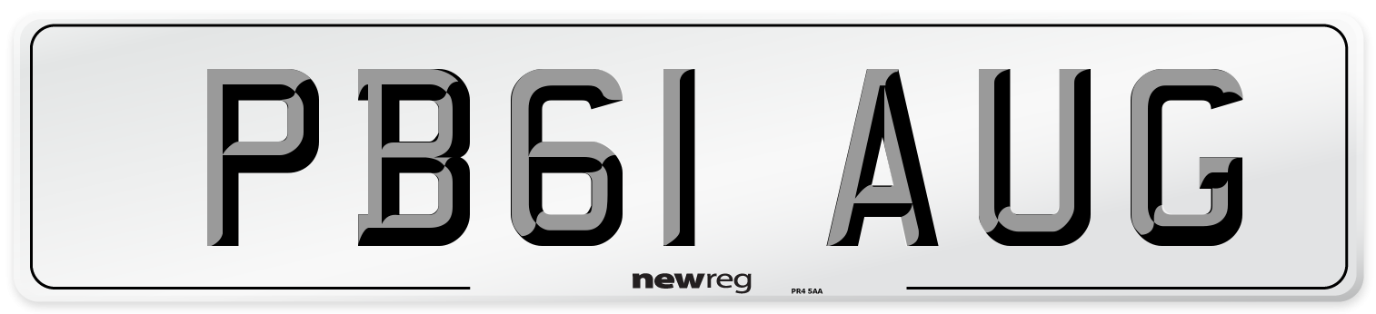 PB61 AUG Number Plate from New Reg